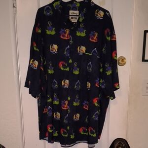 Disney | Men's Dark Blue Shirt with Vibrant Patterns
